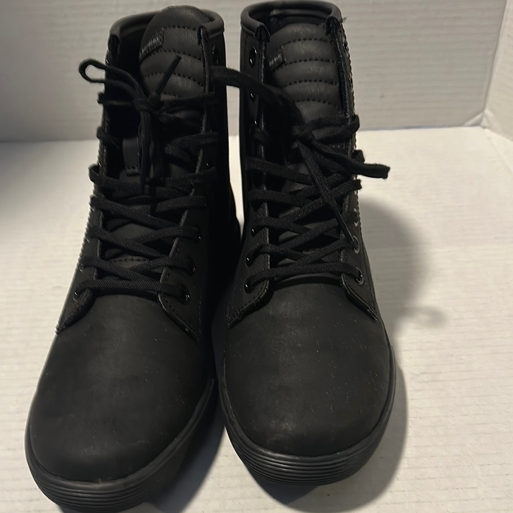 Size-8 Woman’s Dr. Martens Docs 8-Eye Sheridan Matte Black Casual Lace Up Boots